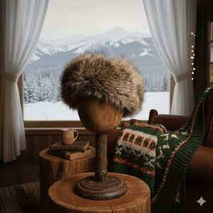 Bilodeau Canada Genuine Leather & Natural Fox Fur Aviator Hat